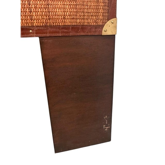 Bauer International Queen Steamer Rattan Mahogany and Brass Headboard | IdleHour