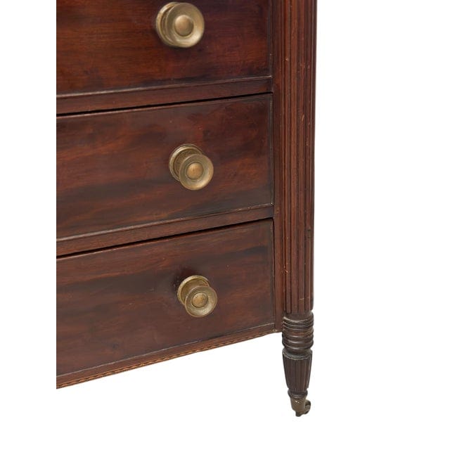 Early 19th Century Federal Mahogany Four Drawer Cookie Corner Chest With Marquetry C. 1820 | IdleHour