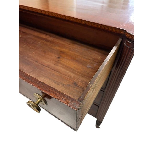 Early 19th Century Federal Mahogany Four Drawer Cookie Corner Chest With Marquetry C. 1820 | IdleHour
