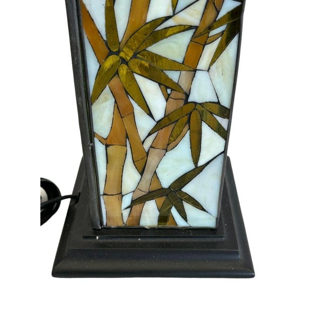 Early 20th Century Arts and Crafts Stained Glass Bamboo Lamp | IdleHour