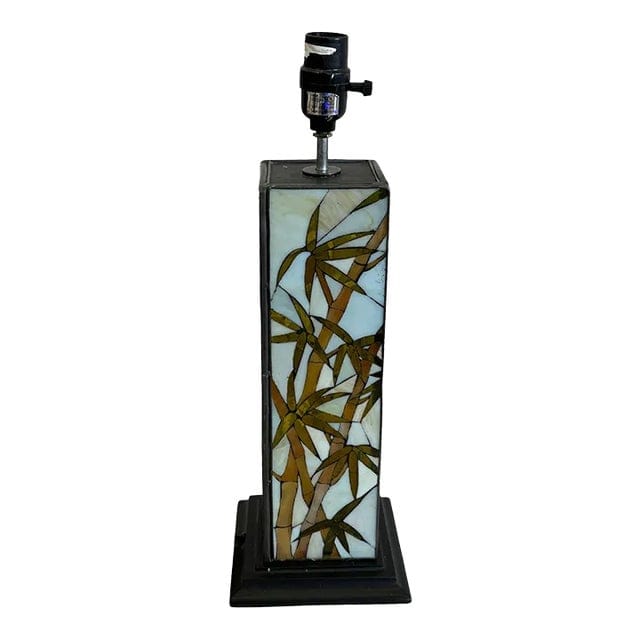 Early 20th Century Arts and Crafts Stained Glass Bamboo Lamp | IdleHour