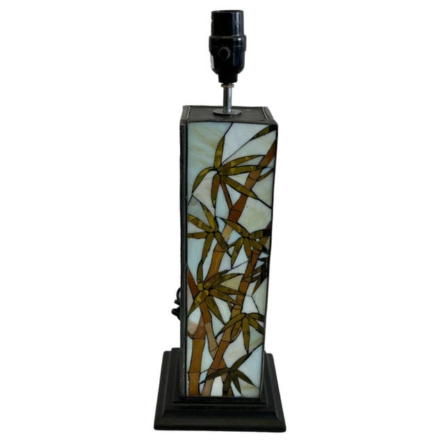 Early 20th Century Arts and Crafts Stained Glass Bamboo Lamp | IdleHour