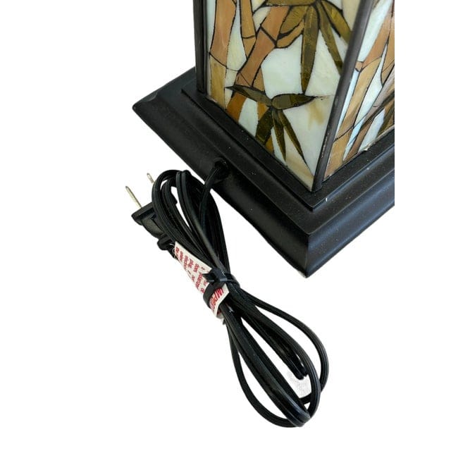 Early 20th Century Arts and Crafts Stained Glass Bamboo Lamp | IdleHour