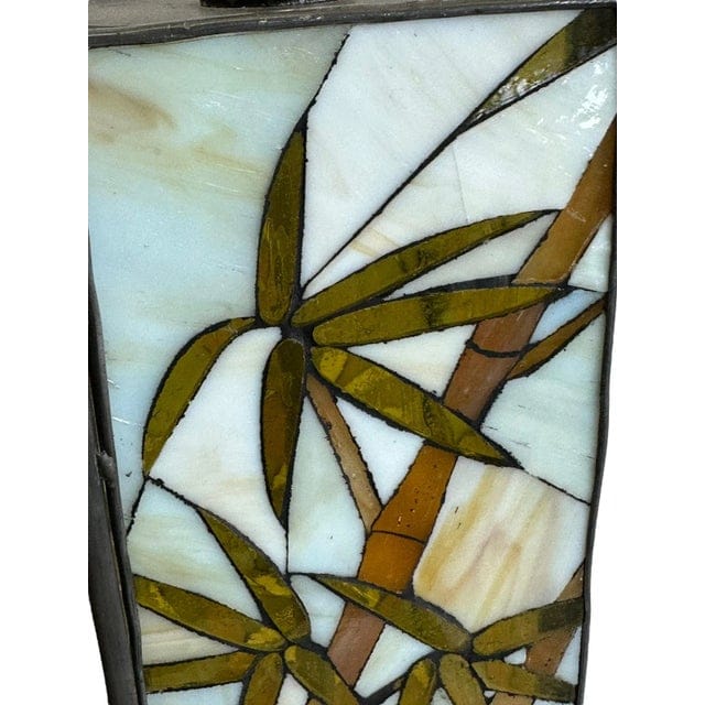 Early 20th Century Arts and Crafts Stained Glass Bamboo Lamp | IdleHour