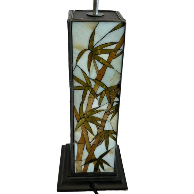 Early 20th Century Arts and Crafts Stained Glass Bamboo Lamp | IdleHour