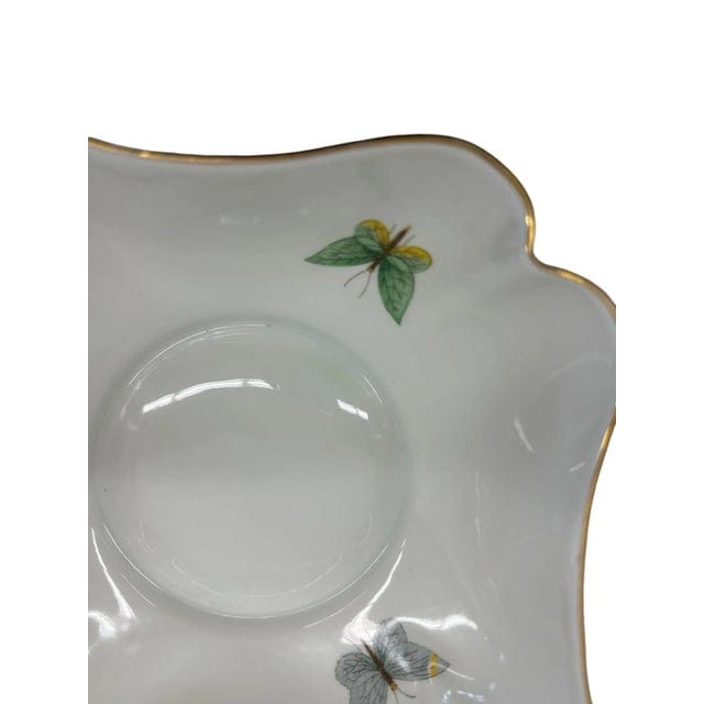 Early 20th Century Limoges Scalloped Butterfly Bowl With 22k Gold Gilded Edge | IdleHour