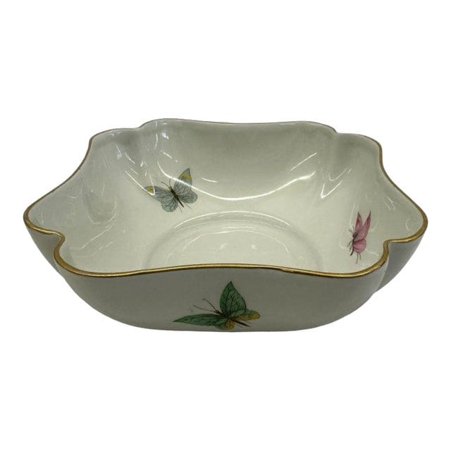 Early 20th Century Limoges Scalloped Butterfly Bowl With 22k Gold Gilded Edge | IdleHour