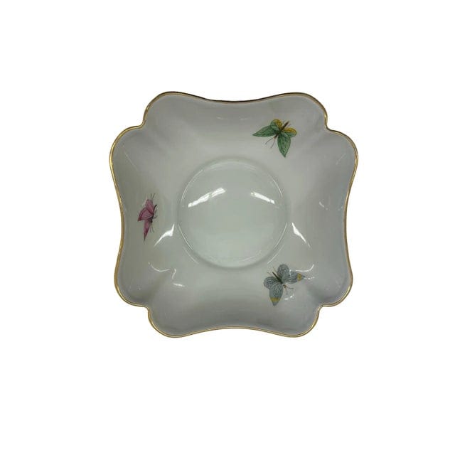 Early 20th Century Limoges Scalloped Butterfly Bowl With 22k Gold Gilded Edge | IdleHour