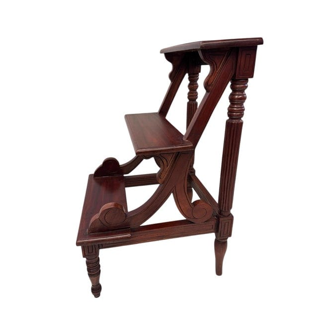 Early 20th Century Regency Style Mahogany Library Steps | IdleHour