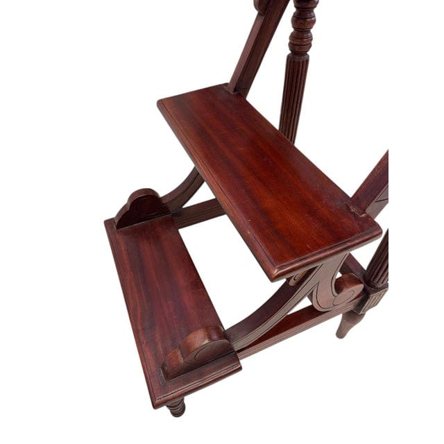 Early 20th Century Regency Style Mahogany Library Steps | IdleHour