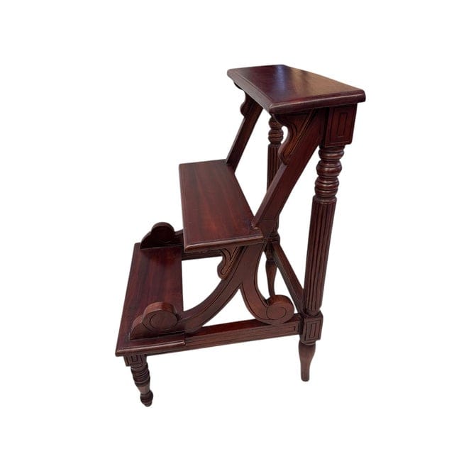 Early 20th Century Regency Style Mahogany Library Steps | IdleHour