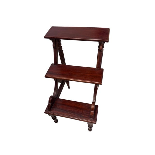 Early 20th Century Regency Style Mahogany Library Steps | IdleHour