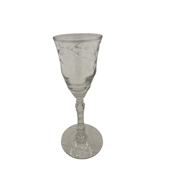 Early 20th Century Rock Sharpe Arctic Rose Cordial Glasses - Set of 2 | IdleHour