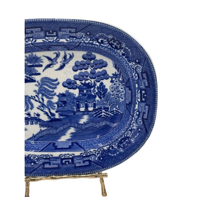 Early 20th Century Wedgwood & Co. Blue Willow Transferware Platter | IdleHour
