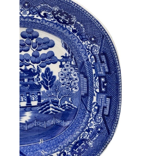 Early 20th Century Wedgwood & Co. Blue Willow Transferware Platter | IdleHour