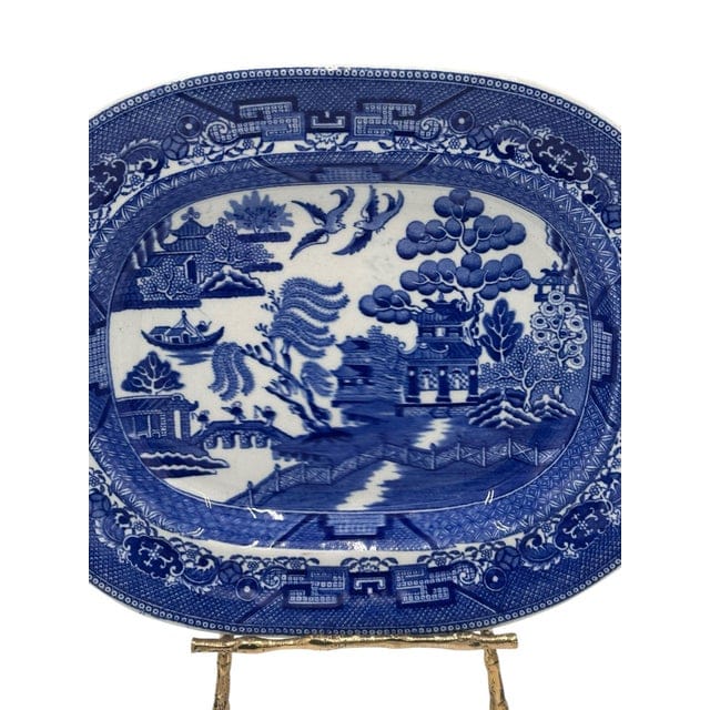 Early 20th Century Wedgwood & Co. Blue Willow Transferware Platter | IdleHour