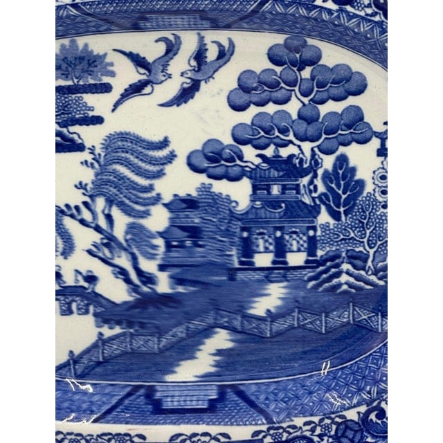 Early 20th Century Wedgwood & Co. Blue Willow Transferware Platter | IdleHour