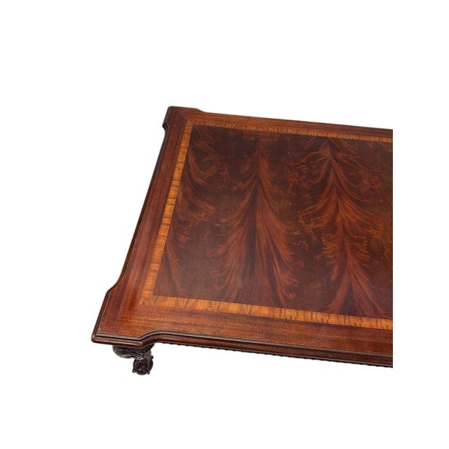 Flame Mahogany Ball & Claw Chippendale Style Cocktail Table Attributed to Thomasville | IdleHour