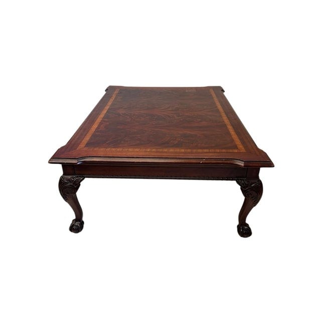 Flame Mahogany Ball & Claw Chippendale Style Cocktail Table Attributed to Thomasville | IdleHour