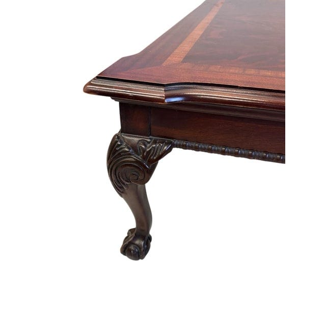Flame Mahogany Ball & Claw Chippendale Style Cocktail Table Attributed to Thomasville | IdleHour