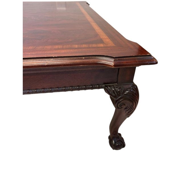 Flame Mahogany Ball & Claw Chippendale Style Cocktail Table Attributed to Thomasville | IdleHour