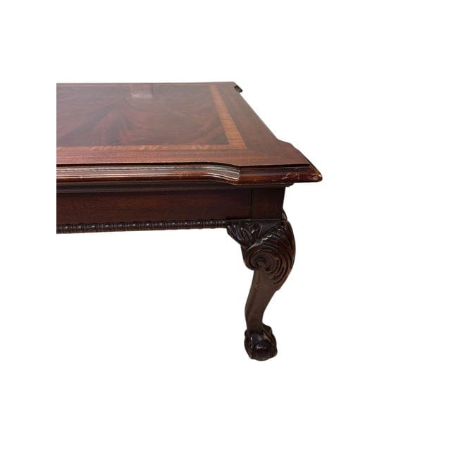 Flame Mahogany Ball & Claw Chippendale Style Cocktail Table Attributed to Thomasville | IdleHour