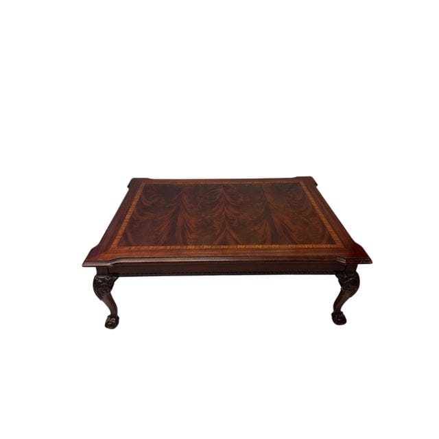 Flame Mahogany Ball & Claw Chippendale Style Cocktail Table Attributed to Thomasville | IdleHour
