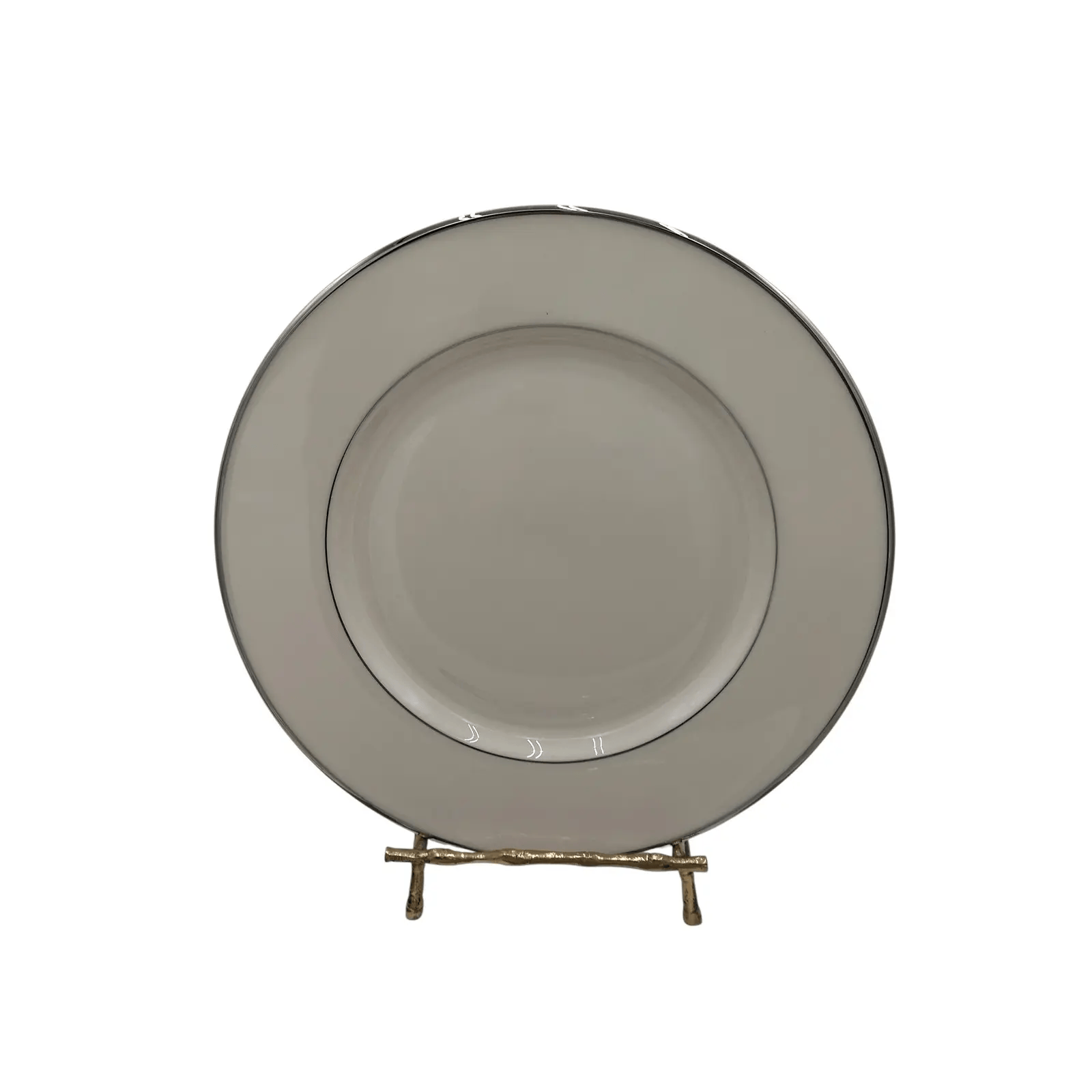 Late 20th Century Lenox Montclair China Set — Ivory With Platinum Rim — Complete Set for 8 — 33 Pieces | IdleHour