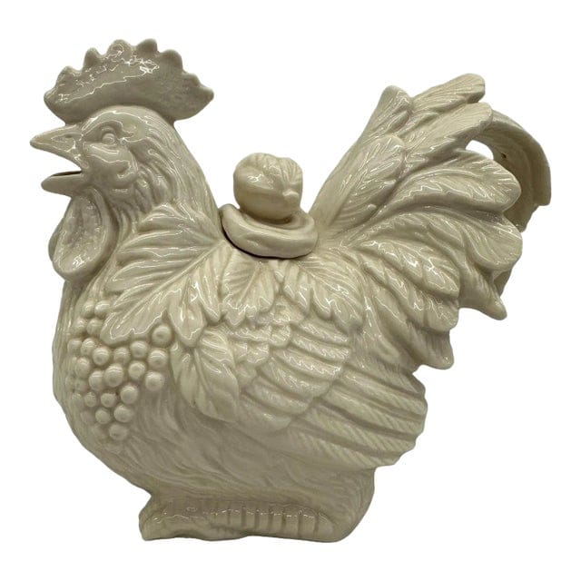 Kaldun & Bogle Cream Ceramic Rooster Teapot | IdleHour