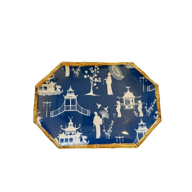 Kim Seybert Cobalt and White Chinoiserie Melamine Luncheon Set - 9 Pieces | IdleHour