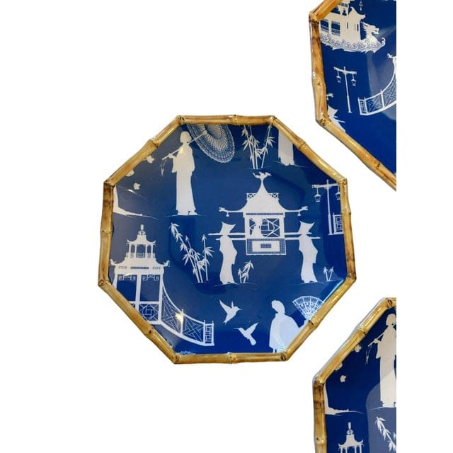 Kim Seybert Cobalt and White Chinoiserie Melamine Luncheon Set - 9 Pieces | IdleHour