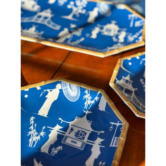Kim Seybert Cobalt and White Chinoiserie Melamine Luncheon Set - 9 Pieces | IdleHour