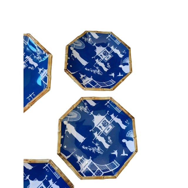 Kim Seybert Cobalt and White Chinoiserie Melamine Luncheon Set - 9 Pieces | IdleHour