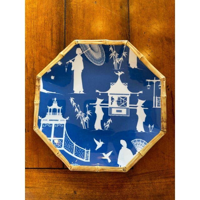 Kim Seybert Cobalt and White Chinoiserie Melamine Luncheon Set - 9 Pieces | IdleHour
