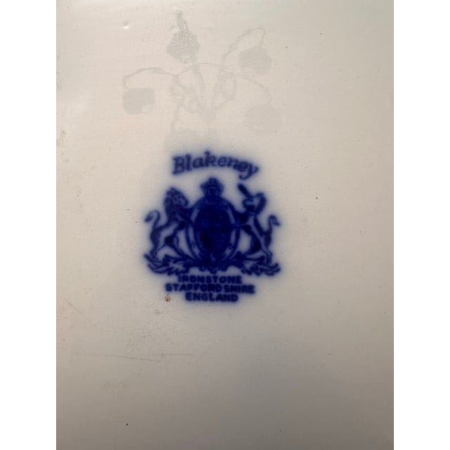 Large 1940s Blakeney Ironstone Staffordshire English Blue and White Footbath | IdleHour