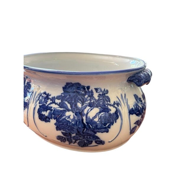 Large 1940s Blakeney Ironstone Staffordshire English Blue and White Footbath | IdleHour