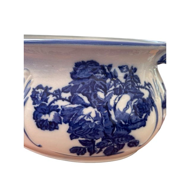 Large 1940s Blakeney Ironstone Staffordshire English Blue and White Footbath | IdleHour
