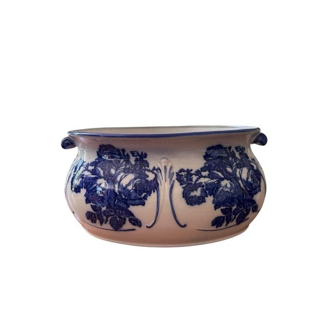 Large 1940s Blakeney Ironstone Staffordshire English Blue and White Footbath | IdleHour