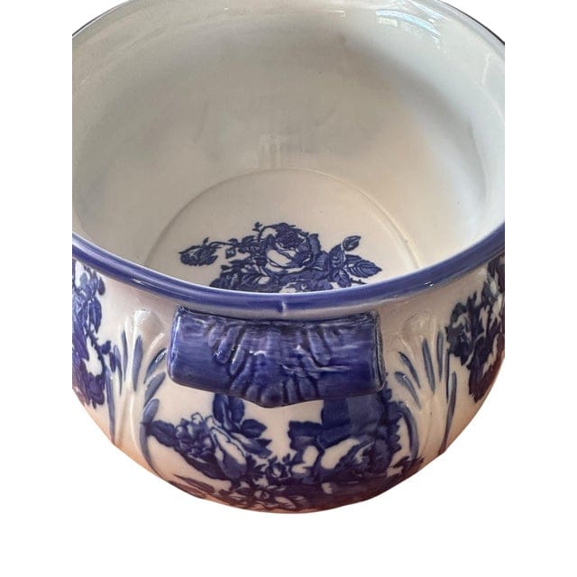 Large 1940s Blakeney Ironstone Staffordshire English Blue and White Footbath | IdleHour