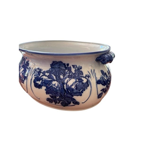 Large 1940s Blakeney Ironstone Staffordshire English Blue and White Footbath | IdleHour