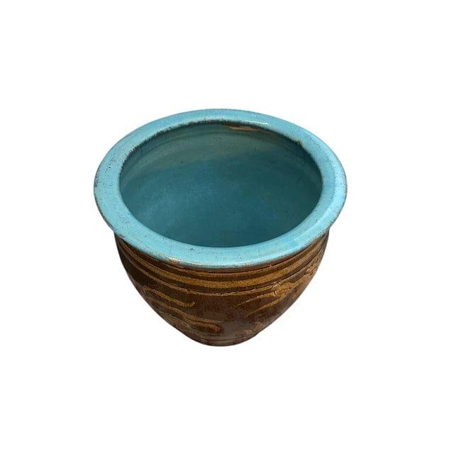 Large Antique Chinese Black Egg Ceramic Jardiniere | IdleHour