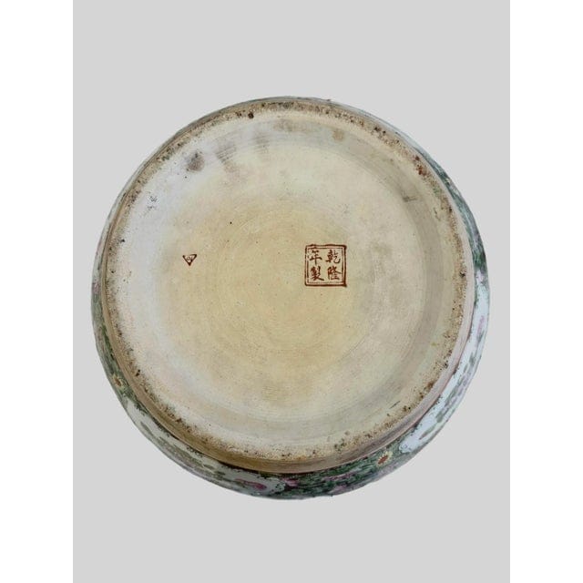 Large Hand-Painted Vintage Chinese Famille Rose Fishbowl Planter With Stand | IdleHour