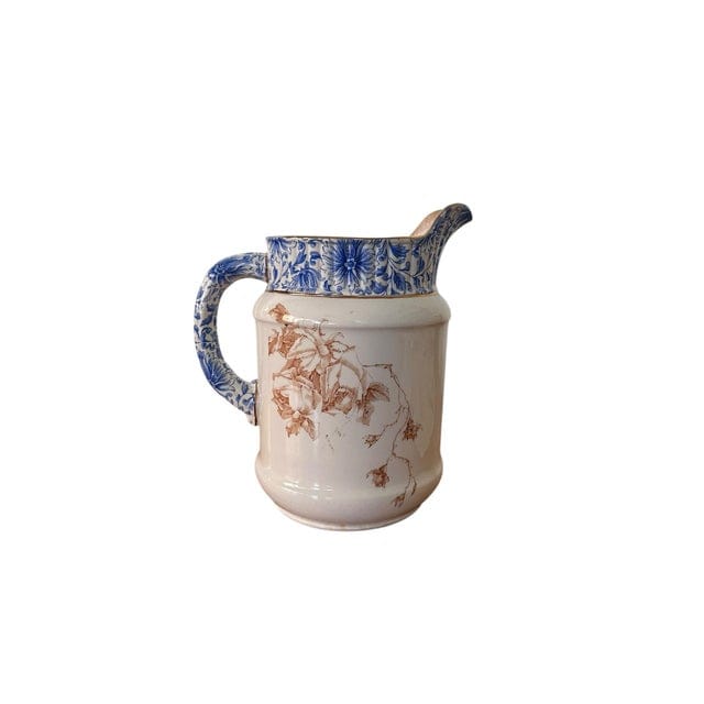 Late 19th Century Doulton (Pre-Royal) Floral Transferware Pitcher | IdleHour