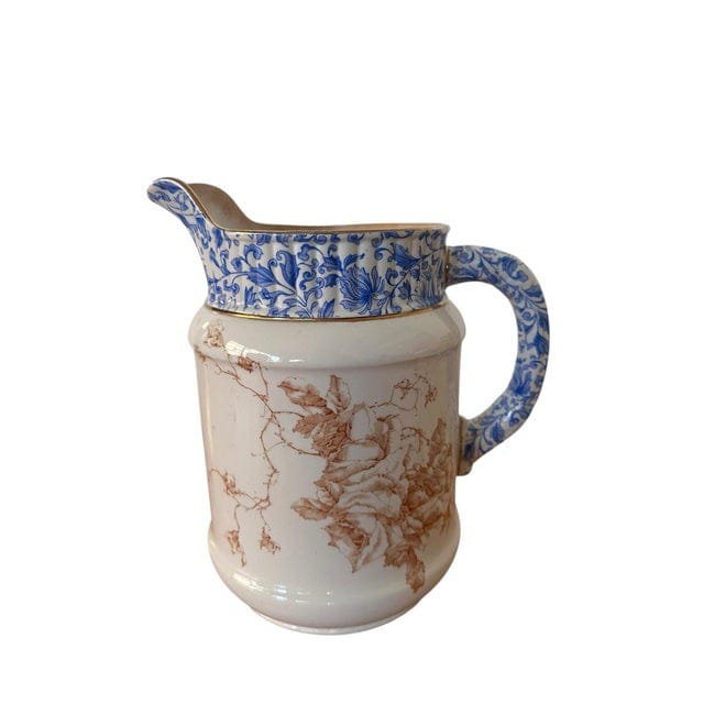 Late 19th Century Doulton (Pre-Royal) Floral Transferware Pitcher | IdleHour