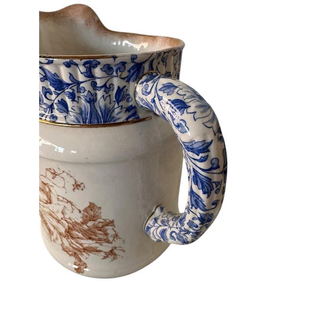 Late 19th Century Doulton (Pre-Royal) Floral Transferware Pitcher | IdleHour