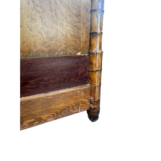 Late 19th Century French Faux Bamboo Birdseye Maple Headboard and Footboard | IdleHour