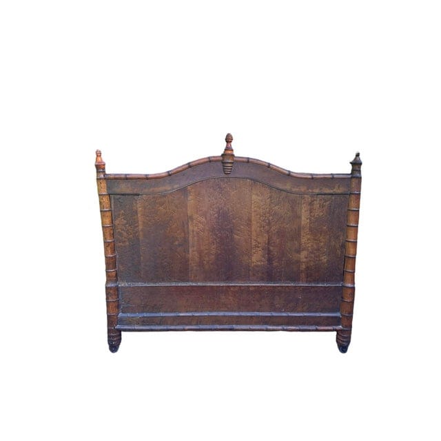 Late 19th Century French Faux Bamboo Birdseye Maple Headboard and Footboard | IdleHour