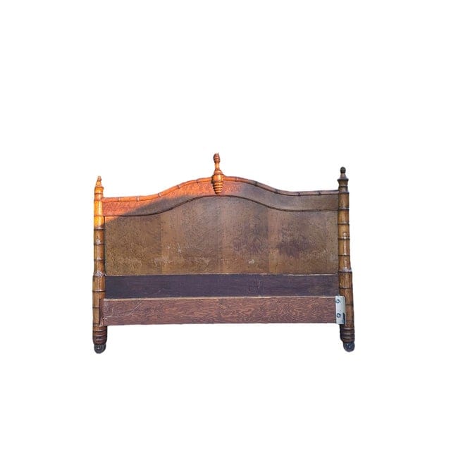 Late 19th Century French Faux Bamboo Birdseye Maple Headboard and Footboard | IdleHour