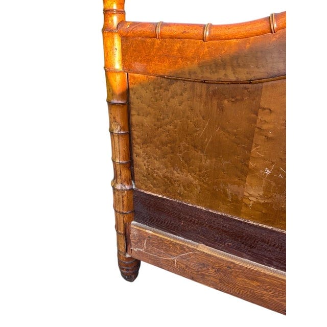 Late 19th Century French Faux Bamboo Birdseye Maple Headboard and Footboard | IdleHour