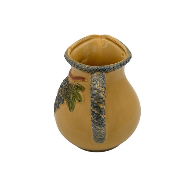 Late 20th Century Ceramiche Virginia Tuscan Grape Relief Pitcher | IdleHour